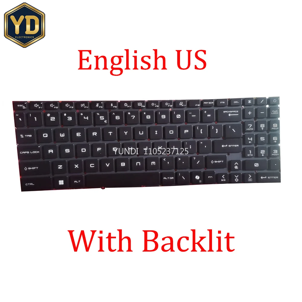YD Backlit US Keyboard For MSI Stealth 16 AI Studio A1VIG A1VHG A1VGG A1VFG A1VIG-026US A1VHG-027US A1VGG-036US A1VFG-227US 028U
YD Backlit US Keyboard For MSI Stealth 16 AI Studio A1VIG A1VHG A1VGG A1VFG A1VIG-026US A1VHG-027US A1VGG-036US A1VFG-227US 028U