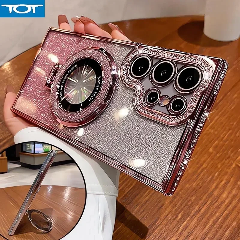 Luxury Glitter Magsafe Bracket Diamond Case for Samsung Galaxy S25 S24 Ultra S23 S22Plus A55 A35 A25 A24 A15 A05S Plating Cover
Luxury Glitter Magsafe Bracket Diamond Case for Samsung Galaxy S25 S24 Ultra S23 S22Plus A55 A35 A25 A24 A15 A05S Plating Cover