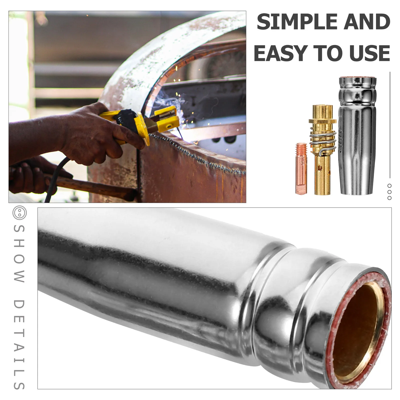 Gun Accessories Copper Nozzles Replacement Consumables Kit Welder Connecting Rod Protective Nozzles Gas Shielded Welding Various
Gun Accessories Copper Nozzles Replacement Consumables Kit Welder Connecting Rod Protective Nozzles Gas Shielded Welding Various
