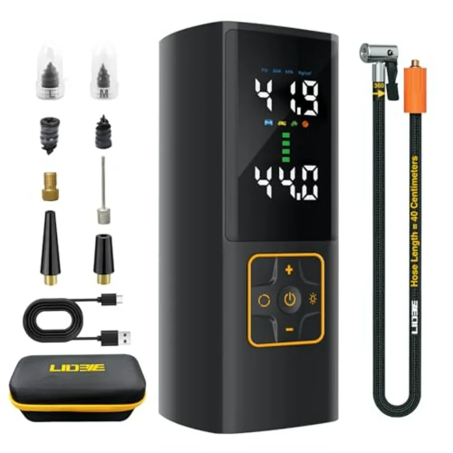 Portable Air Compressor 150PSI Cordless Air Pump with Color Digital Pressure Gauge 3X Faster Inflation Rechargeable USB-C Power
Portable Air Compressor 150PSI Cordless Air Pump with Color Digital Pressure Gauge 3X Faster Inflation Rechargeable USB-C Power