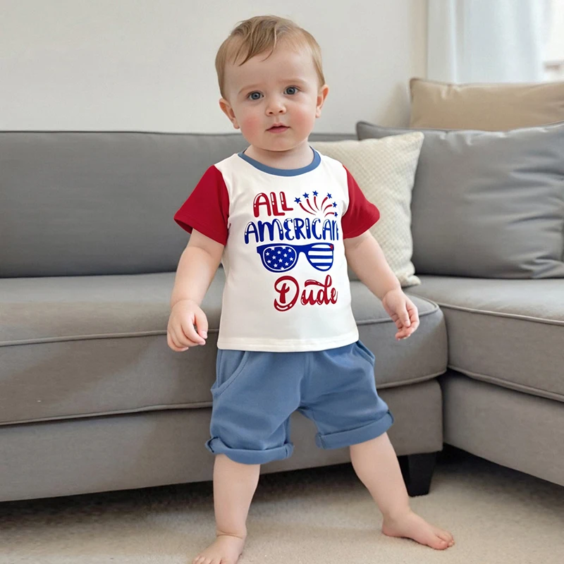 Infant Boy Independence Day Apparel Set with Star and Sunglasses Print Tee Shorts - Patriotic Toddler Outfit for 4th of July
Infant Boy Independence Day Apparel Set with Star and Sunglasses Print Tee Shorts - Patriotic Toddler Outfit for 4th of July