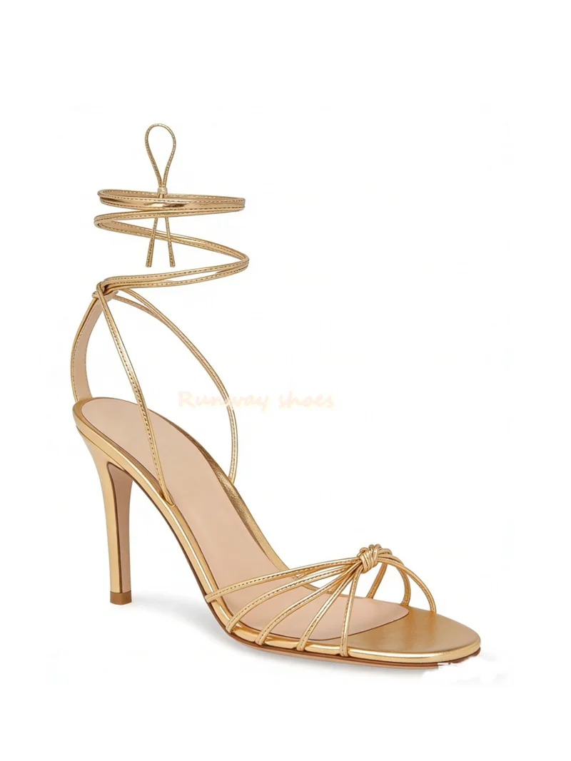 Square-Headed With Exposed Toes Thin Strap Combination Gold Women's Summer Sandals Ankle Bandage Handmade Luxury Women's Shoes
Square-Headed With Exposed Toes Thin Strap Combination Gold Women's Summer Sandals Ankle Bandage Handmade Luxury Women's Shoes