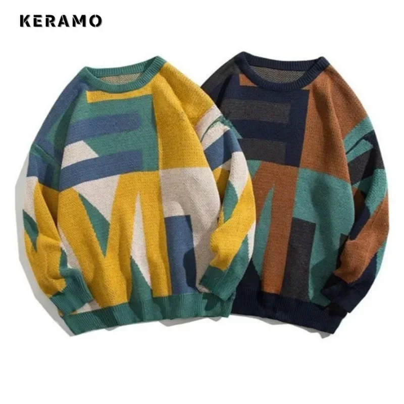 American Vintage Printting Knit Long Sleeve Casual Pullovers 2024 Autumn Women Fashion Round Neck Loose Geometric Sweater Top
American Vintage Printting Knit Long Sleeve Casual Pullovers 2024 Autumn Women Fashion Round Neck Loose Geometric Sweater Top
