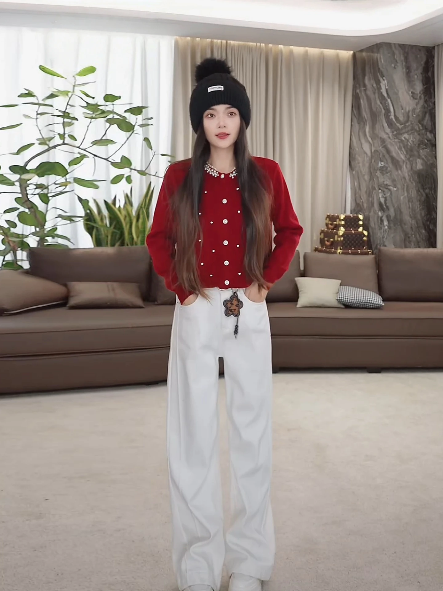 Красный вязаный открытый кардиган с жемчугом, женская верхняя одежда, повседневная одежда, Thiened Long Sve, стандартный крой, эксклюзивная онлайн-кардиган
Красный вязаный открытый кардиган с жемчугом, женская верхняя одежда, повседневная одежда, Thiened Long Sve, стандартный крой, эксклюзивная онлайн-кардиган