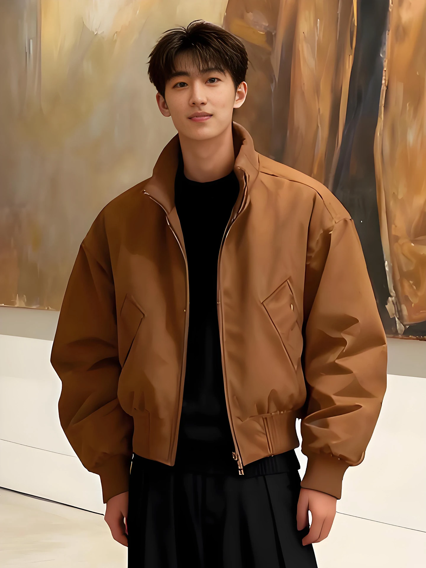 Brown Men's Flight Jaet Cotton Winter Coat Bomber ort Ball Game Sle High End Feeling Warmth Long Sve Zipper Closure
Brown Men's Flight Jaet Cotton Winter Coat Bomber ort Ball Game Sle High End Feeling Warmth Long Sve Zipper Closure