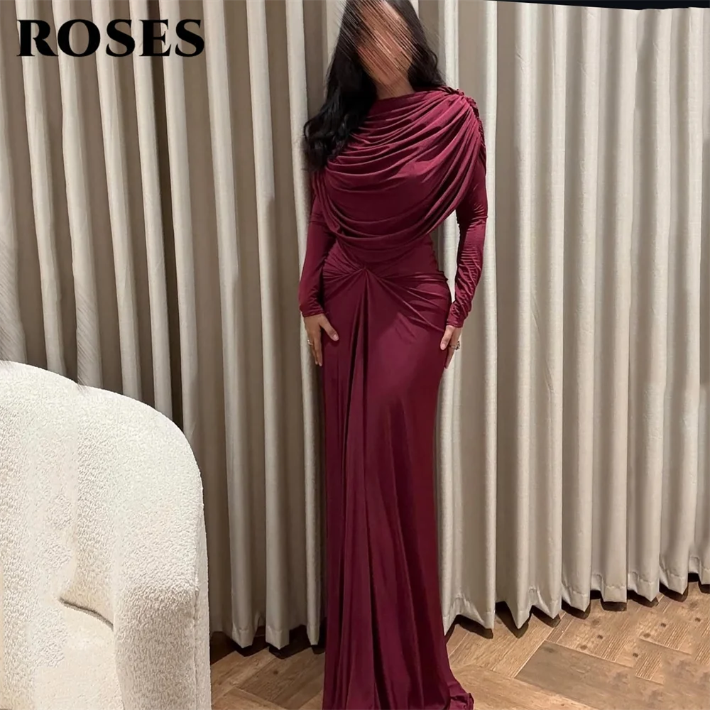 ROSES Burgundy Minimalist Formal Gown Cowl Neck Long Sleeve Bodycon Prom Dress with Draped Modern Style Evening Dress Customized
ROSES Burgundy Minimalist Formal Gown Cowl Neck Long Sleeve Bodycon Prom Dress with Draped Modern Style Evening Dress Customized
