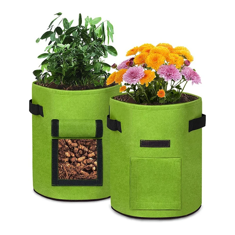 3X 10 Gallon Plant Bags Growing Bag Bags With Window And Handles Potato Planting Bag Non-Woven Fabric Tomatoes Bucke
3X 10 Gallon Plant Bags Growing Bag Bags With Window And Handles Potato Planting Bag Non-Woven Fabric Tomatoes Bucke