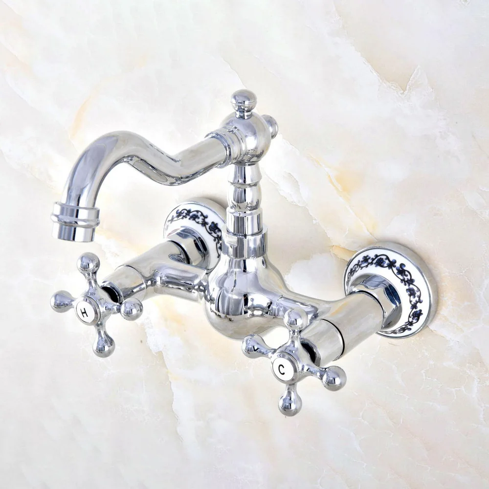 Chrome Kitchen Faucet Wall Mounted Mixer Tap Hot And Cold Water Mixer Tap Double Holes Rotatable Kitchen Sink Mixer Tap tnf579
Chrome Kitchen Faucet Wall Mounted Mixer Tap Hot And Cold Water Mixer Tap Double Holes Rotatable Kitchen Sink Mixer Tap tnf579