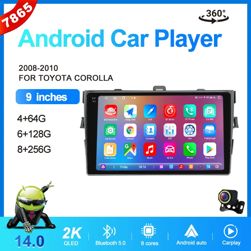 MeiHua для Toyota Corolla 2008-2010, автомобильный радиоприемник Android 14, мультимедийный видеоплеер, AI Voice CarPlay, авто Wi-Fi, GPS, головное устройство 4G
MeiHua для Toyota Corolla 2008-2010, автомобильный радиоприемник Android 14, мультимедийный видеоплеер, AI Voice CarPlay, авто Wi-Fi, GPS, головное устройство 4G