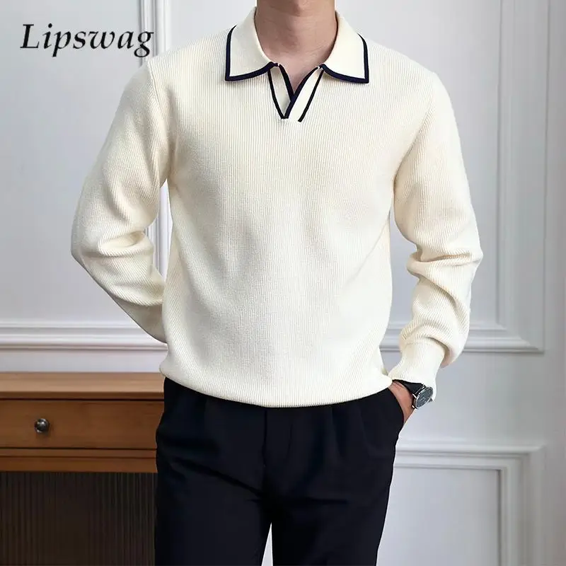 Casual Mens Knitting Jumper Tops 2025 Spring Stylish Turn-down Collar Sweater Polo Shirts Men Vintage Long Sleeve Slim Polo Tee
Casual Mens Knitting Jumper Tops 2025 Spring Stylish Turn-down Collar Sweater Polo Shirts Men Vintage Long Sleeve Slim Polo Tee