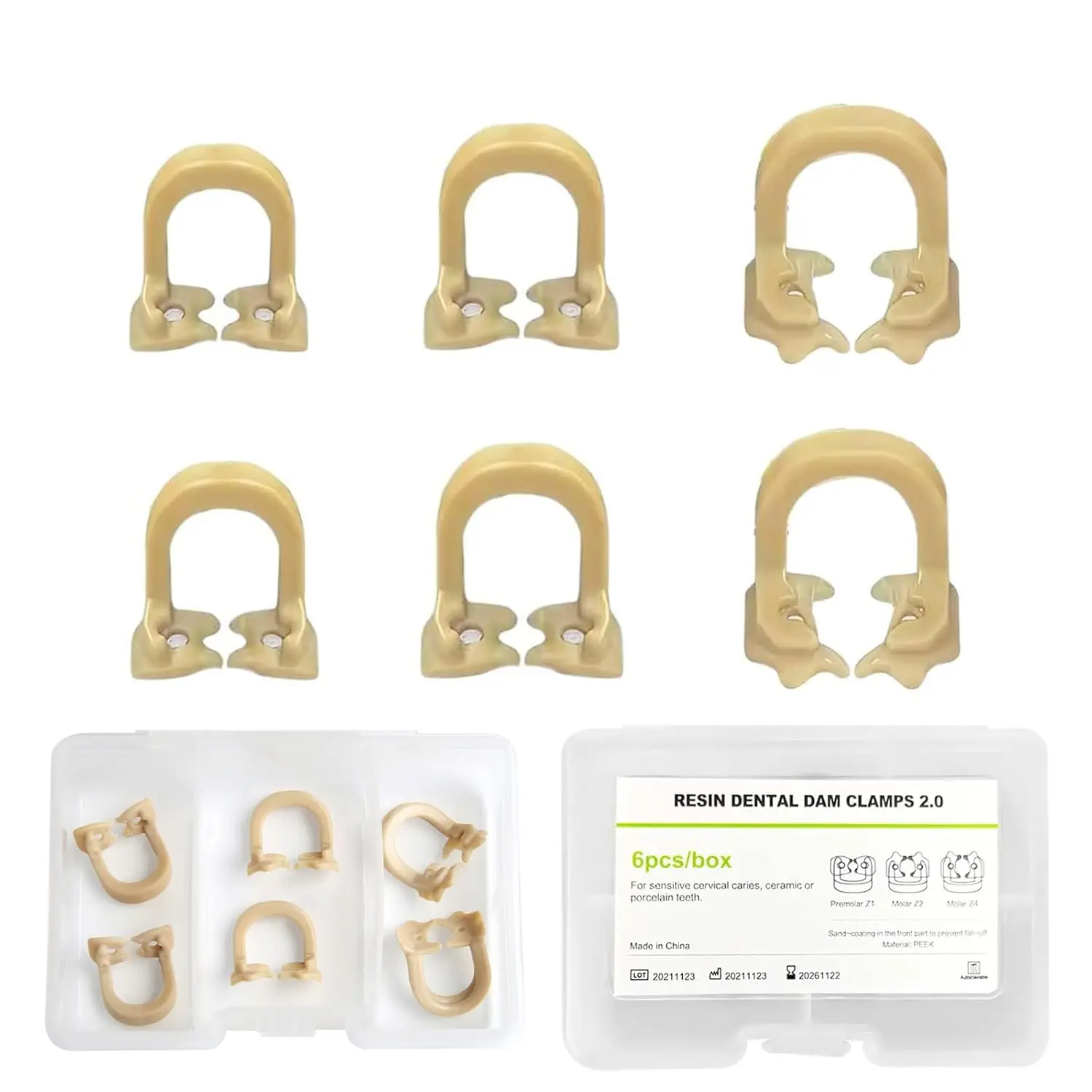 Dental Sectional Matrices Clip Dam Clamps Resin Rubber Barrier Clip Z1/Z2/Z4 Mixed Molar Teeth Repair Tools 6Pcs
Dental Sectional Matrices Clip Dam Clamps Resin Rubber Barrier Clip Z1/Z2/Z4 Mixed Molar Teeth Repair Tools 6Pcs