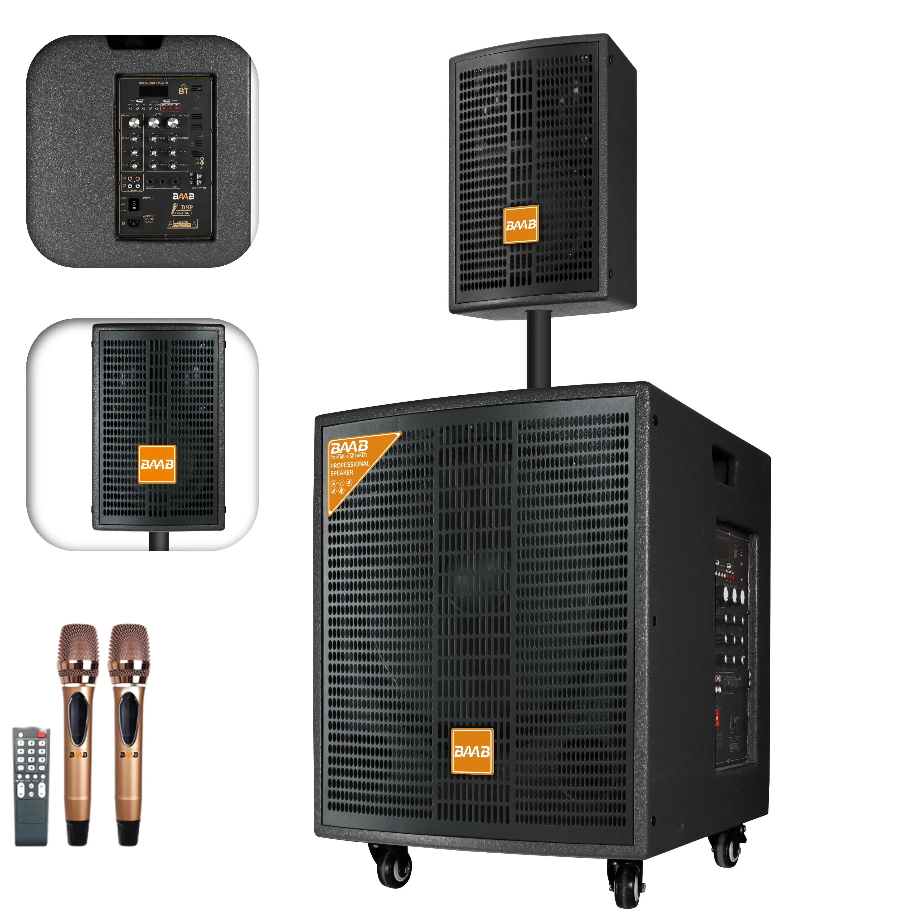 Professional Big Power 15 inch Stereo Bass Wooden Wireless BT Party Karaoke Speaker With Mic Audio Sound System Trolley Speakers
Professional Big Power 15 inch Stereo Bass Wooden Wireless BT Party Karaoke Speaker With Mic Audio Sound System Trolley Speakers