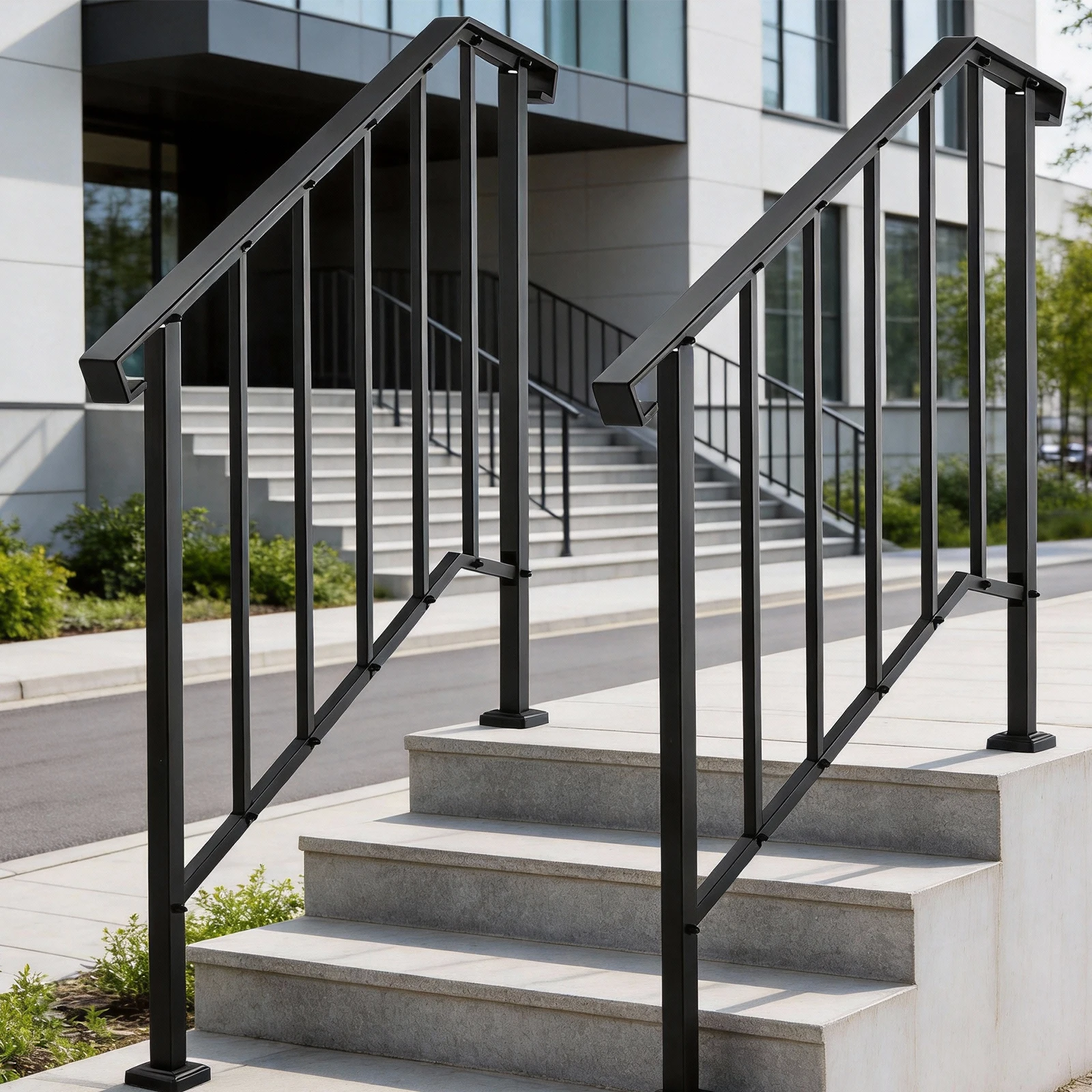 Outdoor Handrails for Steps 2 Pack, Adjustable Fits 3-4 Steps Carbon Steel Stair Railing with Curved End and Balusters, Metal Porch Deck Handrail for Elderly Kids, Non Slip Exterior Staircase Railing for Home Patios School
Outdoor Handrails for Steps 2 Pack, Adjustable Fits 3-4 Steps Carbon Steel Stair Railing with Curved End and Balusters, Metal Porch Deck Handrail for Elderly Kids, Non Slip Exterior Staircase Railing for Home Patios School