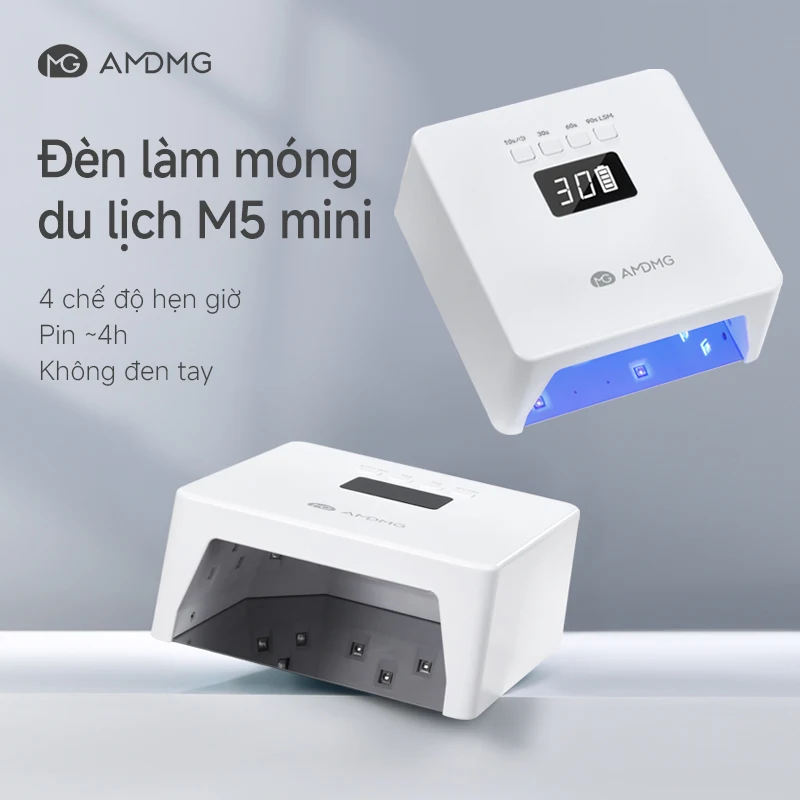 AMDMG M5 Mini Rechargeable or Plug-in Cordless Nail Lamp for Single Hand Nail Gel Cured
AMDMG M5 Mini Rechargeable or Plug-in Cordless Nail Lamp for Single Hand Nail Gel Cured