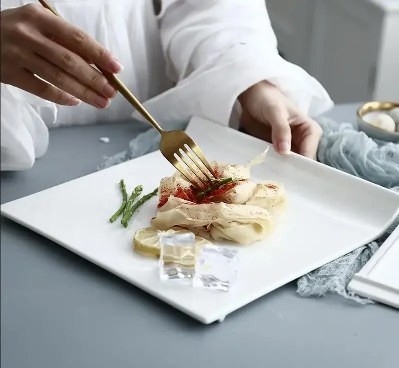 Home Party Steak Plate Square Ceramic Salad Restaurant Main Course Dessert Cake Food Decoration Tableware
Home Party Steak Plate Square Ceramic Salad Restaurant Main Course Dessert Cake Food Decoration Tableware