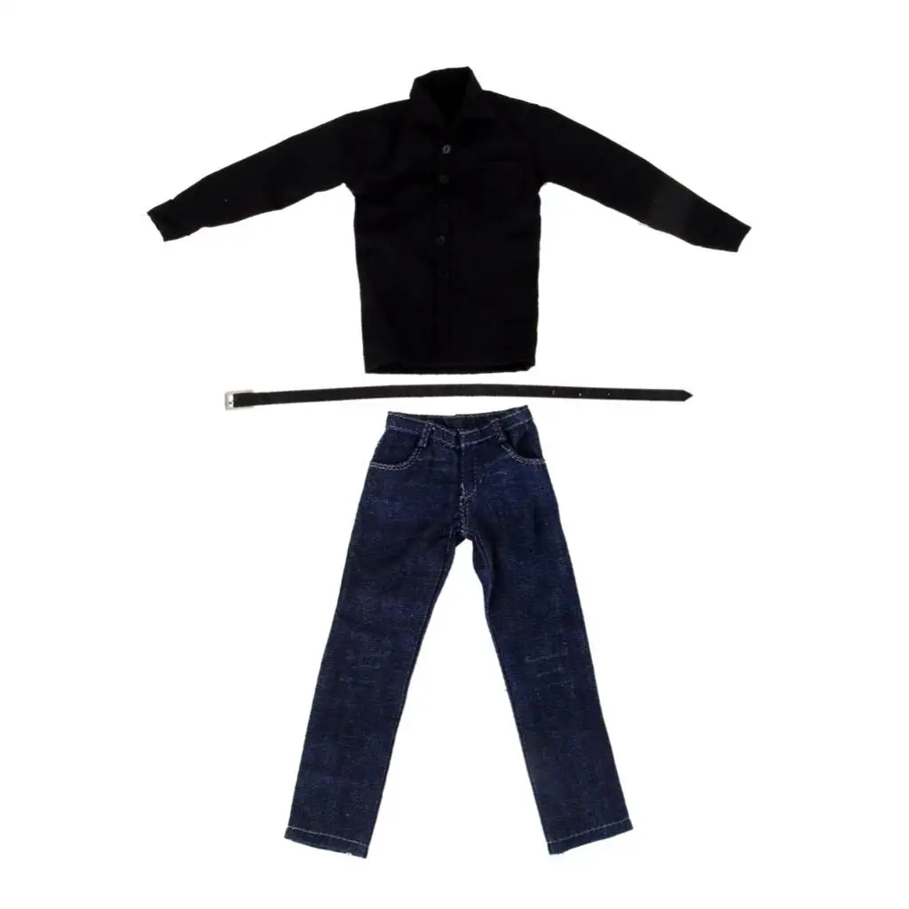 1/6 Action Figure Outfit Black Shirt Jeans Cotton Garment Set for 12 Inch Model Boys Girls
1/6 Action Figure Outfit Black Shirt Jeans Cotton Garment Set for 12 Inch Model Boys Girls