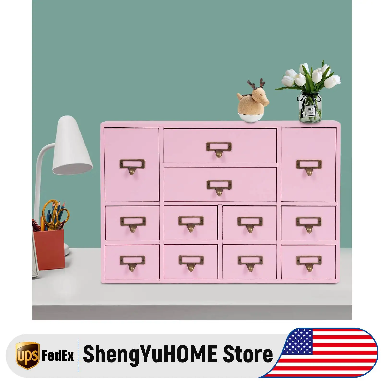 12-Drawer Desktop Organizer, Pink Desk Drawer Organizer Cabinet, Sock Drawer Organizer w/ Zinc Alloy Handles for Office Makeup
12-Drawer Desktop Organizer, Pink Desk Drawer Organizer Cabinet, Sock Drawer Organizer w/ Zinc Alloy Handles for Office Makeup