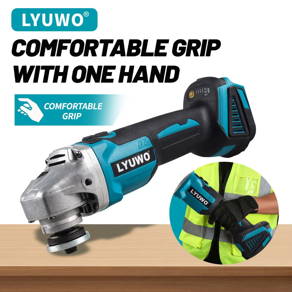 LYUWO Brushless Angle Grinder 125Mm |Heavy-Duty Electric Metal And Wood Polishing Machine, Compatible with makita Battery
LYUWO Brushless Angle Grinder 125Mm |Heavy-Duty Electric Metal And Wood Polishing Machine, Compatible with makita Battery