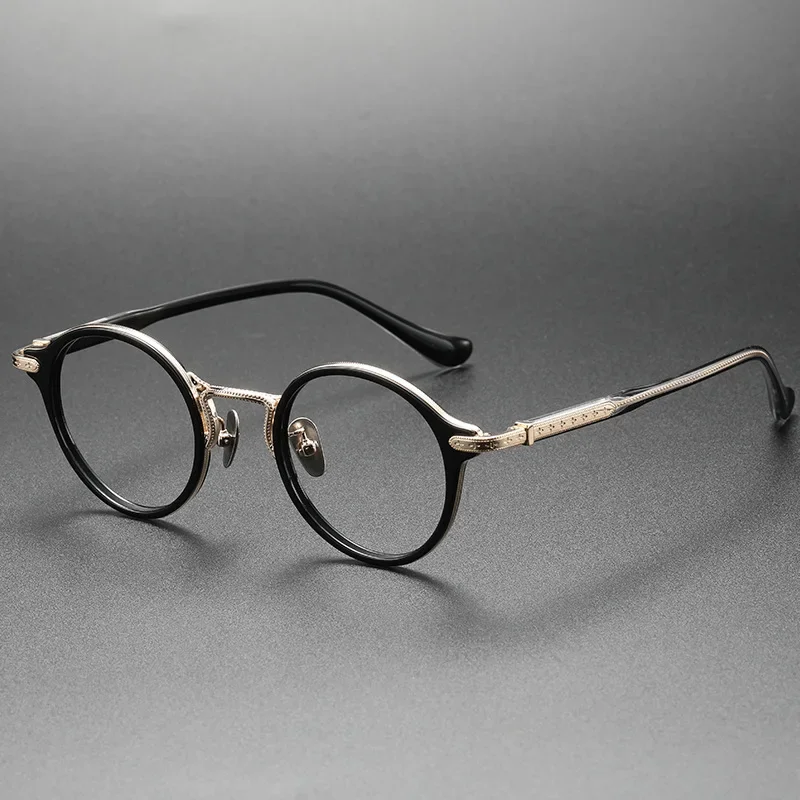 Round Acetate and Titannium Glasses Frame High Quality Optical Exquisite Delicate Patterns Vintage women Eyeglasses
Round Acetate and Titannium Glasses Frame High Quality Optical Exquisite Delicate Patterns Vintage women Eyeglasses
