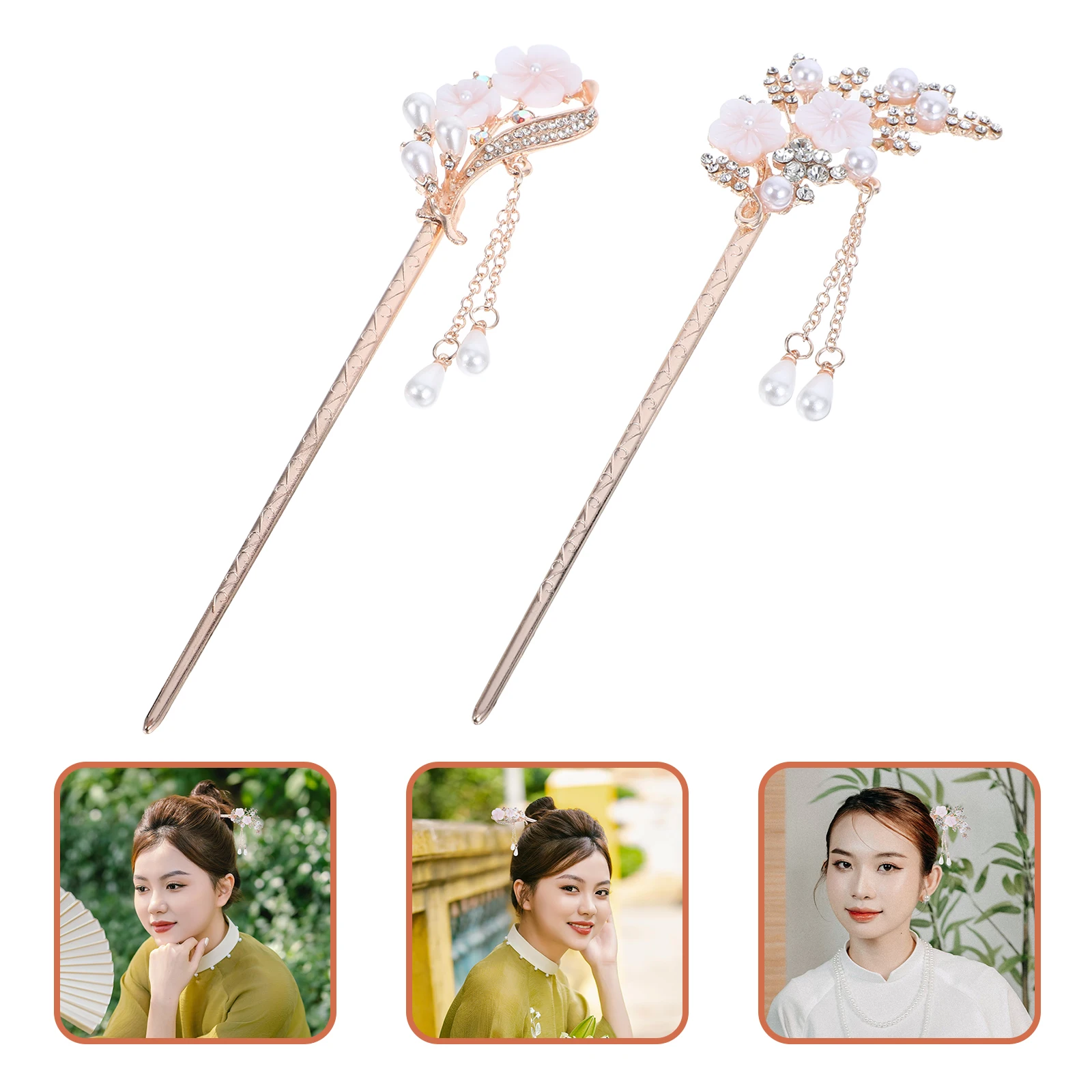 2 Pcs Vintage Hair Accessories Pearl Fringe Hairpin Retro Hanfu Style Decorative for Women Parties Photoshoot Gifts
2 Pcs Vintage Hair Accessories Pearl Fringe Hairpin Retro Hanfu Style Decorative for Women Parties Photoshoot Gifts