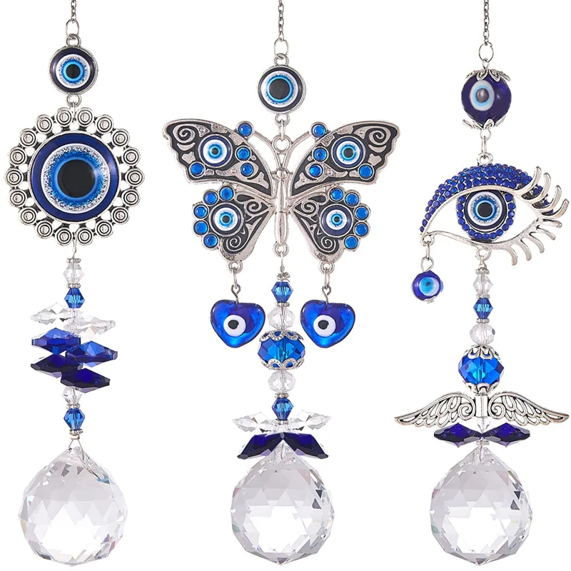 Demon's Turk Evil Eye Crystal Sun Catcher Lighting Pendant Light and Shadow Wind Chimes Rainbow Garden Hanging Home Decoration
Demon's Turk Evil Eye Crystal Sun Catcher Lighting Pendant Light and Shadow Wind Chimes Rainbow Garden Hanging Home Decoration