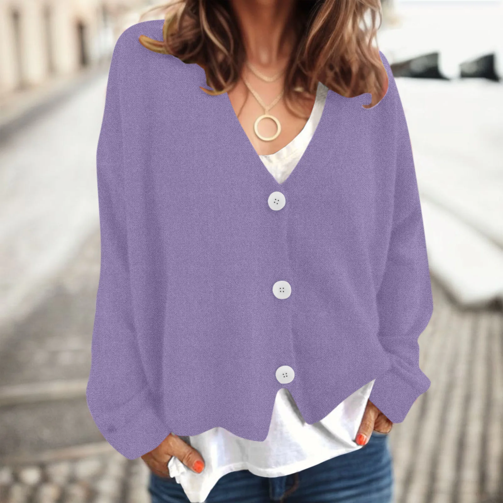 Women Autumn And Winter Simple Casual Comfortable Solid Color Knitted Sweater Cardigan Button Long Sleeve Short Jacket
Women Autumn And Winter Simple Casual Comfortable Solid Color Knitted Sweater Cardigan Button Long Sleeve Short Jacket