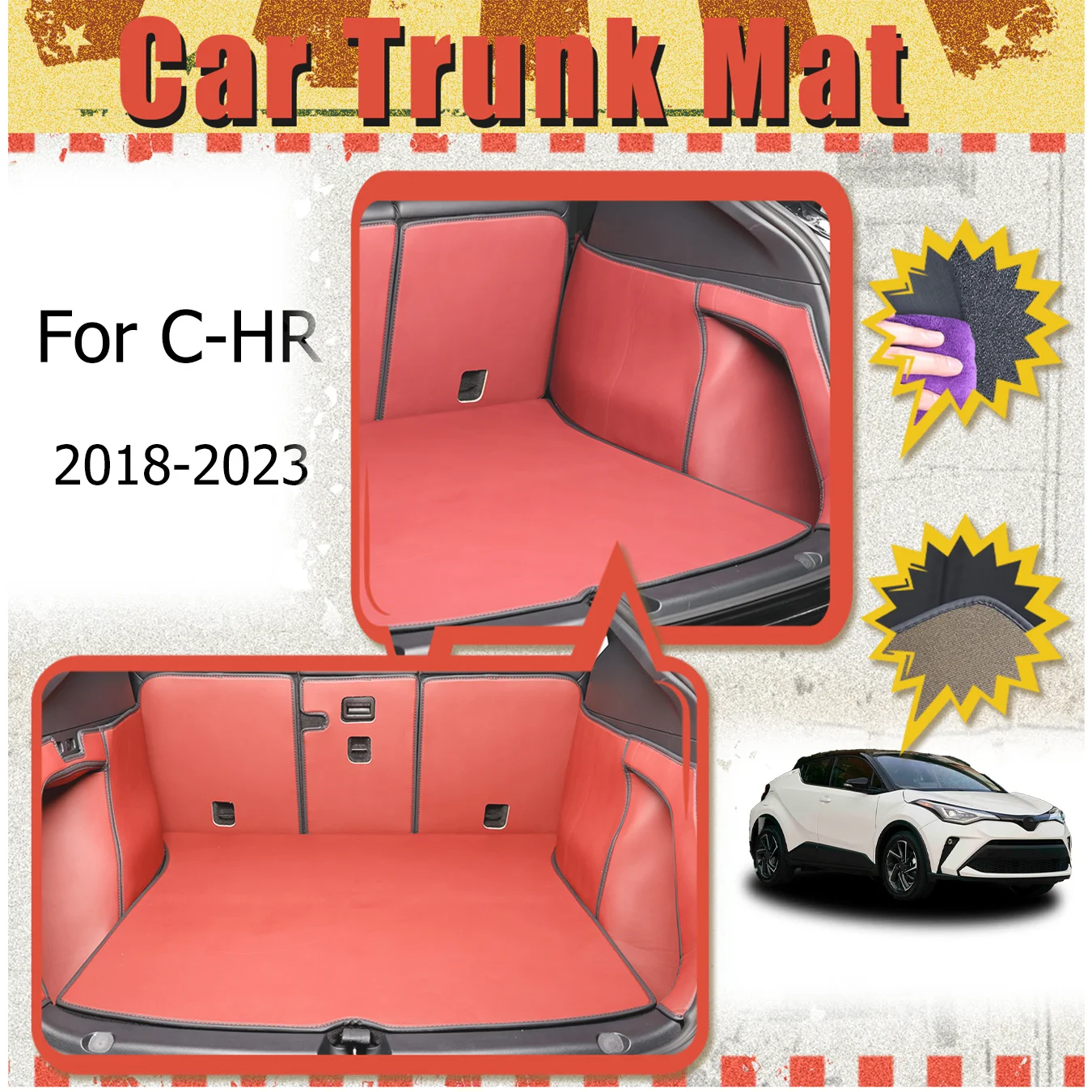 For Toyota For C-HR 2018-2023 Car Trunk Mat Full Encirclement thickened three-layer PVC anti-slip wear-resistant waterproof
For Toyota For C-HR 2018-2023 Car Trunk Mat Full Encirclement thickened three-layer PVC anti-slip wear-resistant waterproof
