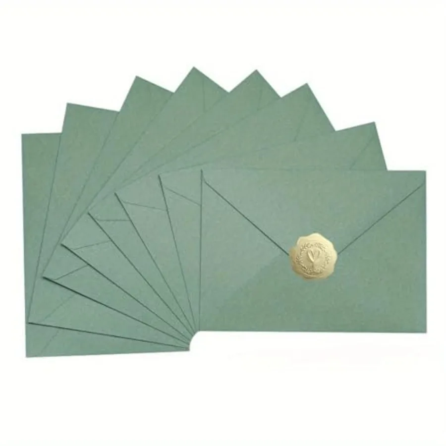 Sage Green A7 Envelopes, 5.25x7.25 inch, with Gold Wax Seals, for 5x7 Cards, Wedding Invitations graduation announcements, birt
Sage Green A7 Envelopes, 5.25x7.25 inch, with Gold Wax Seals, for 5x7 Cards, Wedding Invitations graduation announcements, birt