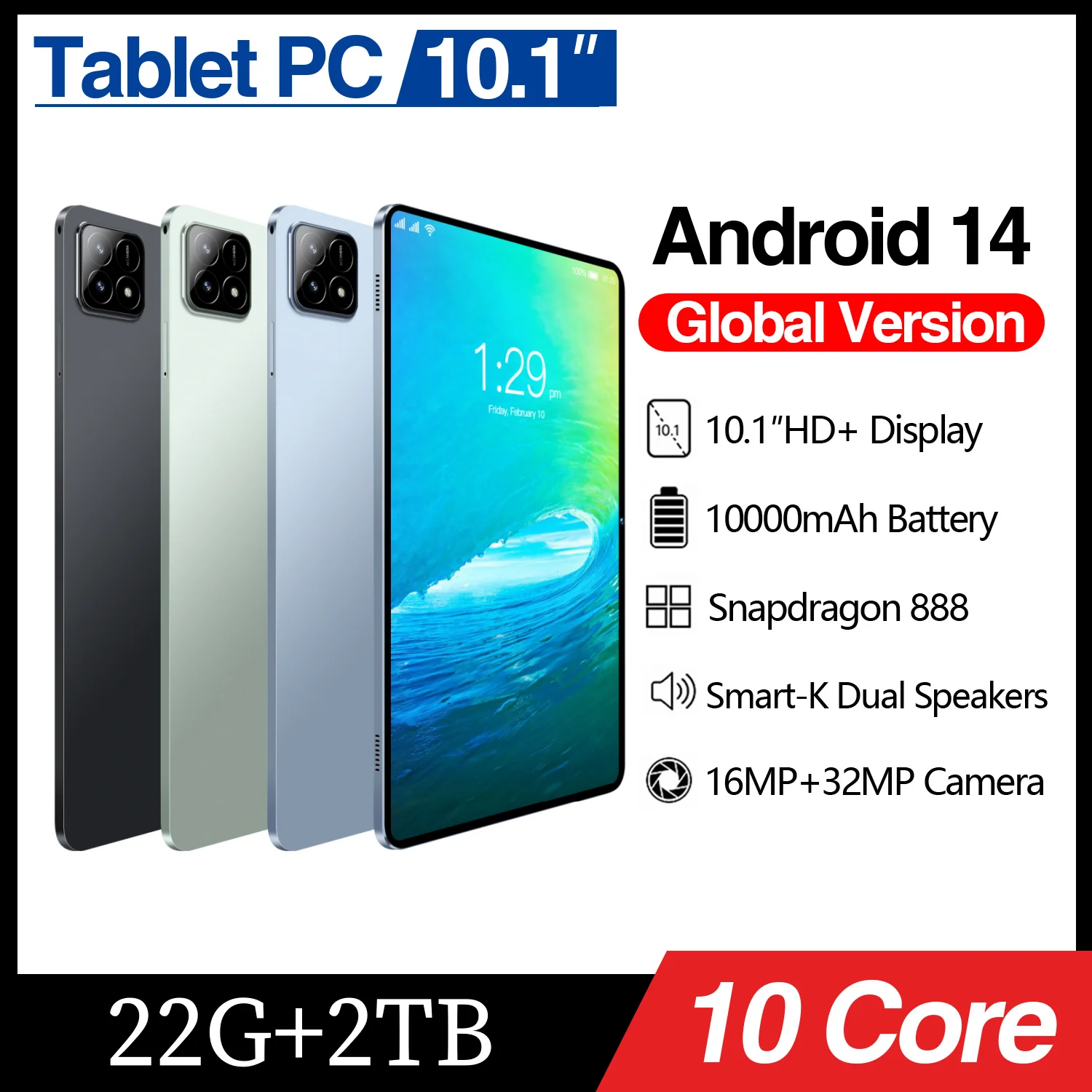 Global Edition PAD 7 PRO 11 inch Tablet HD Screen Android14 10000mAh 22GB+2TB 16MP+32MP Sanpdragon888 Bluetooth 5.0 5G Tablet PC
Global Edition PAD 7 PRO 11 inch Tablet HD Screen Android14 10000mAh 22GB+2TB 16MP+32MP Sanpdragon888 Bluetooth 5.0 5G Tablet PC