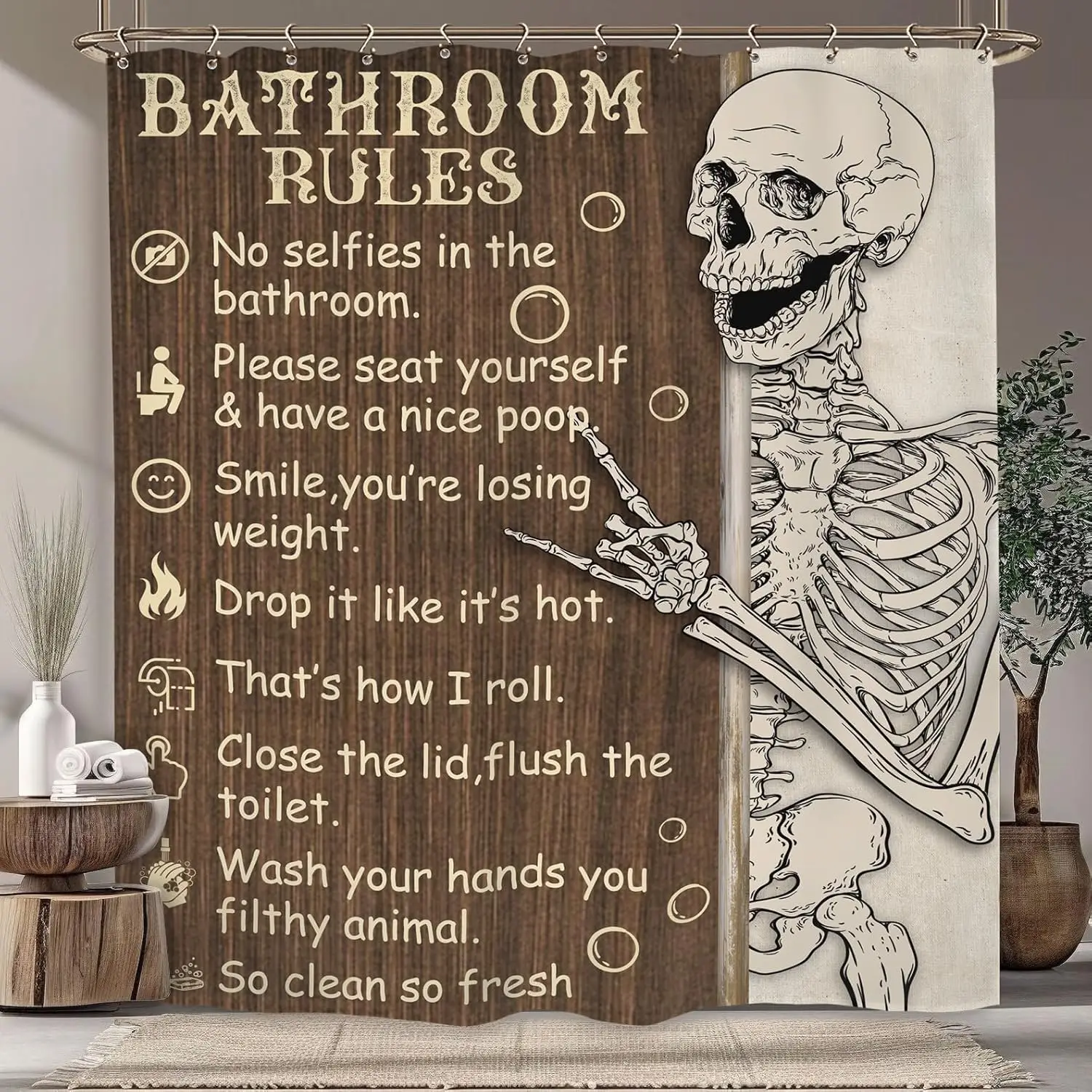 Череп Скелет Ванная Комната Туалет Правила Занавеска Для Душа 60 Вт на 71 чюймов Хэллоуин Страшный Винтаж Фермерский Дом Рустикальная Полиэфирная Ткань
Череп Скелет Ванная Комната Туалет Правила Занавеска Для Душа 60 Вт на 71 чюймов Хэллоуин Страшный Винтаж Фермерский Дом Рустикальная Полиэфирная Ткань