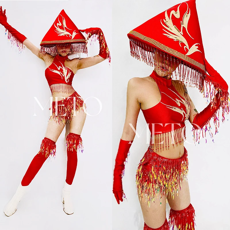 Drag Queen Outfit Red Pole Dance Costume Sexy Gogo Dancer Clothing Tassel Shorts Tops Festival Clothing Party Show Clothes 2535
Drag Queen Outfit Red Pole Dance Costume Sexy Gogo Dancer Clothing Tassel Shorts Tops Festival Clothing Party Show Clothes 2535