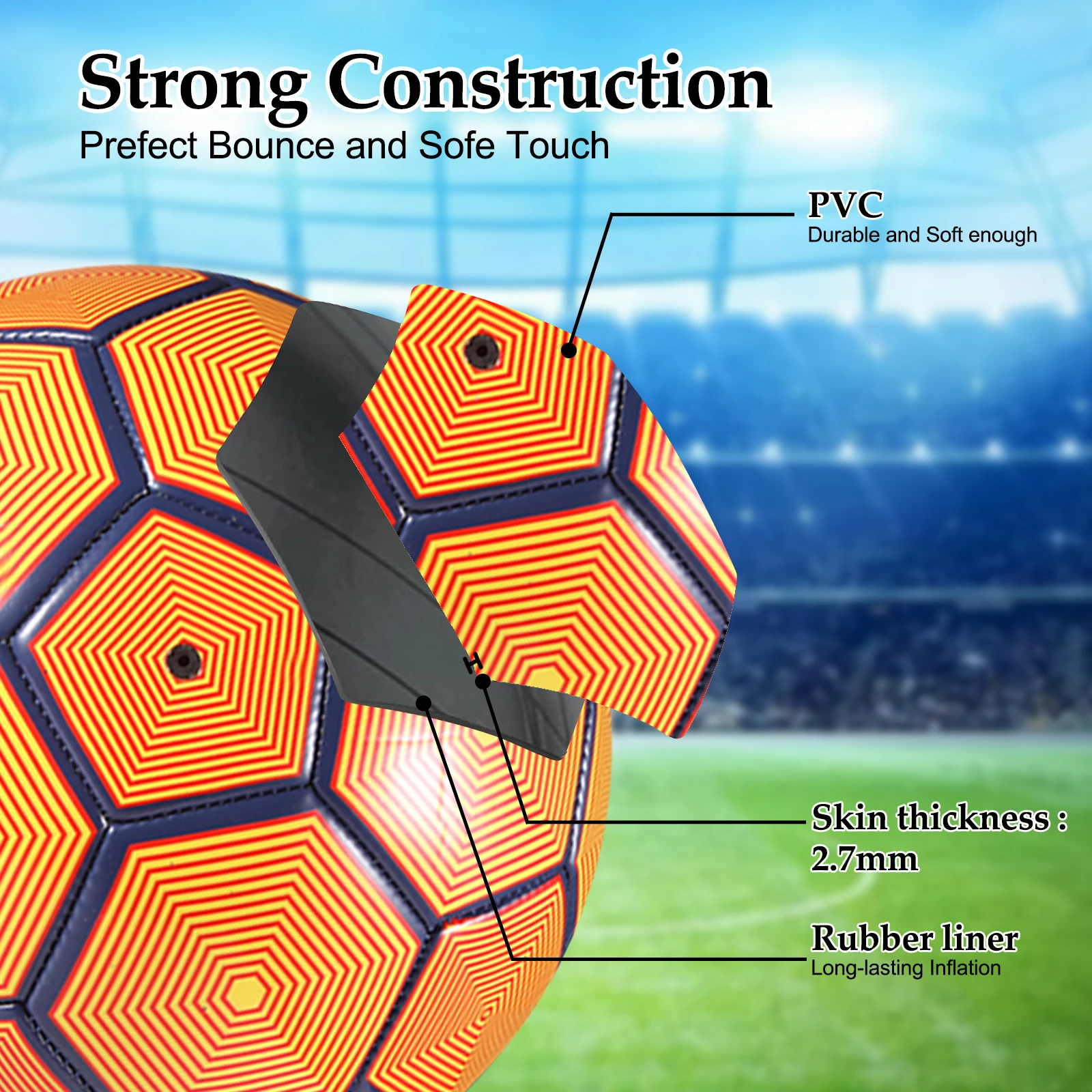 Versatile Usage Soccer Ball For Kids Training Size 5 Training Ball Inflatable Children Seamless
Versatile Usage Soccer Ball For Kids Training Size 5 Training Ball Inflatable Children Seamless