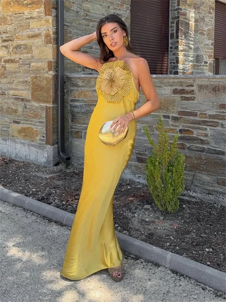 Tossy Floral Lace-Up Backless Long Dress For Women Slim Sexy Solid Appliques Designer Party Dress Evening Female Bandage Dress
Tossy Floral Lace-Up Backless Long Dress For Women Slim Sexy Solid Appliques Designer Party Dress Evening Female Bandage Dress