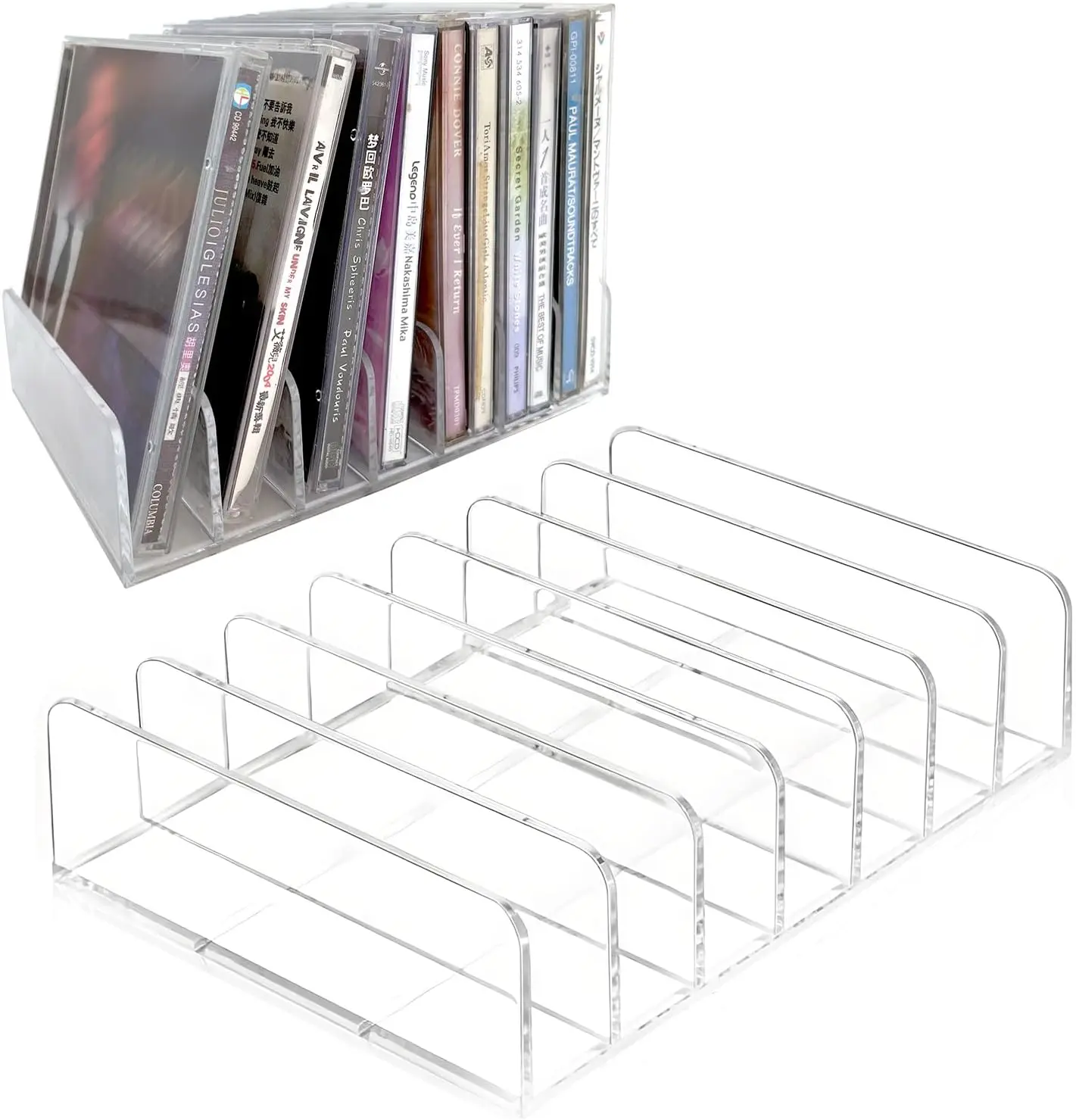 4 Pack CD Holder, Clear Acrylic CD Display Rack & Storage Organizer, Holds up to 28 Standard CD Cases for Media Shelf Organizati
4 Pack CD Holder, Clear Acrylic CD Display Rack & Storage Organizer, Holds up to 28 Standard CD Cases for Media Shelf Organizati