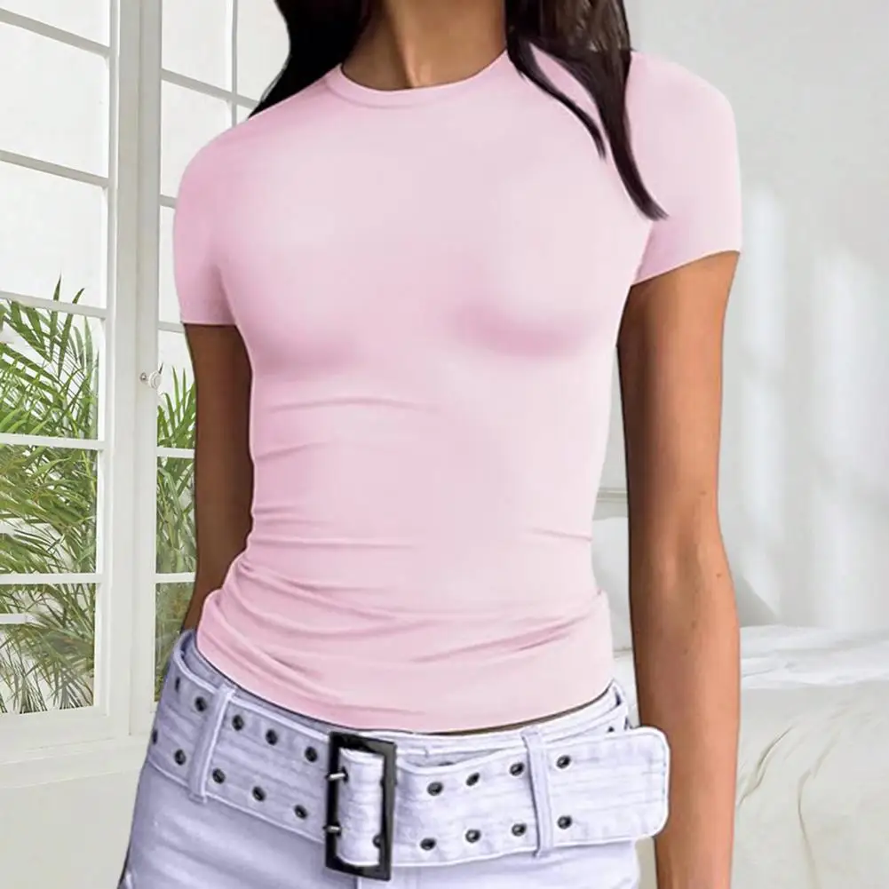 Women Short Sleeve T shirts Causal O Neck Solid Slim Fit Tee Summer Sexy Basic Crop Top Simple T Shirt Female Tops Clothes
Women Short Sleeve T shirts Causal O Neck Solid Slim Fit Tee Summer Sexy Basic Crop Top Simple T Shirt Female Tops Clothes