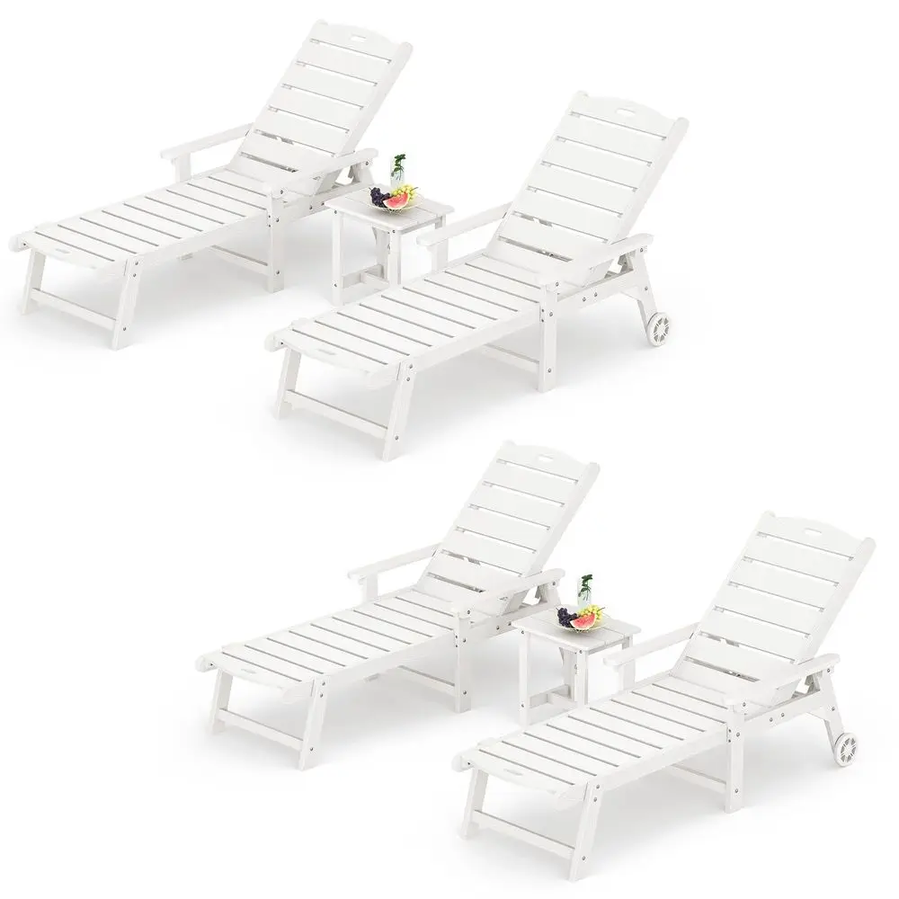 Chaise Lounge Chair with Table, 6Piece, HDPS Chaise Lounger, 5 Positions Adjustable Lounge Chairs, Pool Lounge Chair with Wheel
Chaise Lounge Chair with Table, 6Piece, HDPS Chaise Lounger, 5 Positions Adjustable Lounge Chairs, Pool Lounge Chair with Wheel