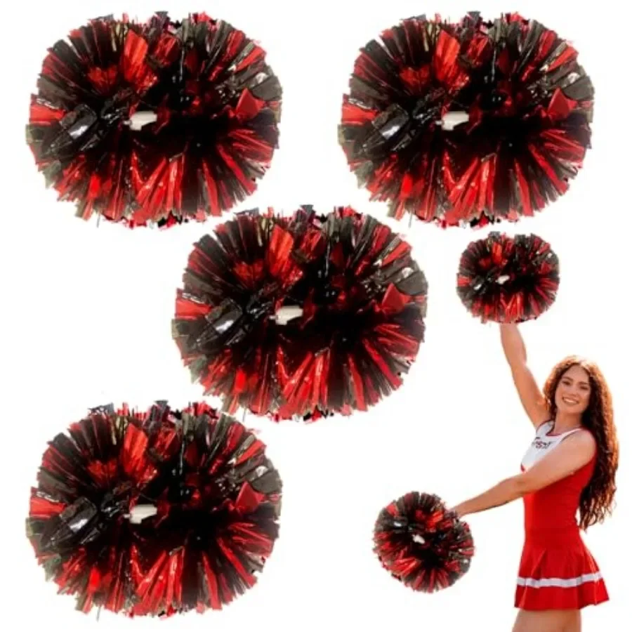 4 Pcs Metallic Cheerleading Pom Poms, 2Inch Cheerleader Pompoms with Baton Handle for School Team Sports Games Dance Cheer
4 Pcs Metallic Cheerleading Pom Poms, 2Inch Cheerleader Pompoms with Baton Handle for School Team Sports Games Dance Cheer
