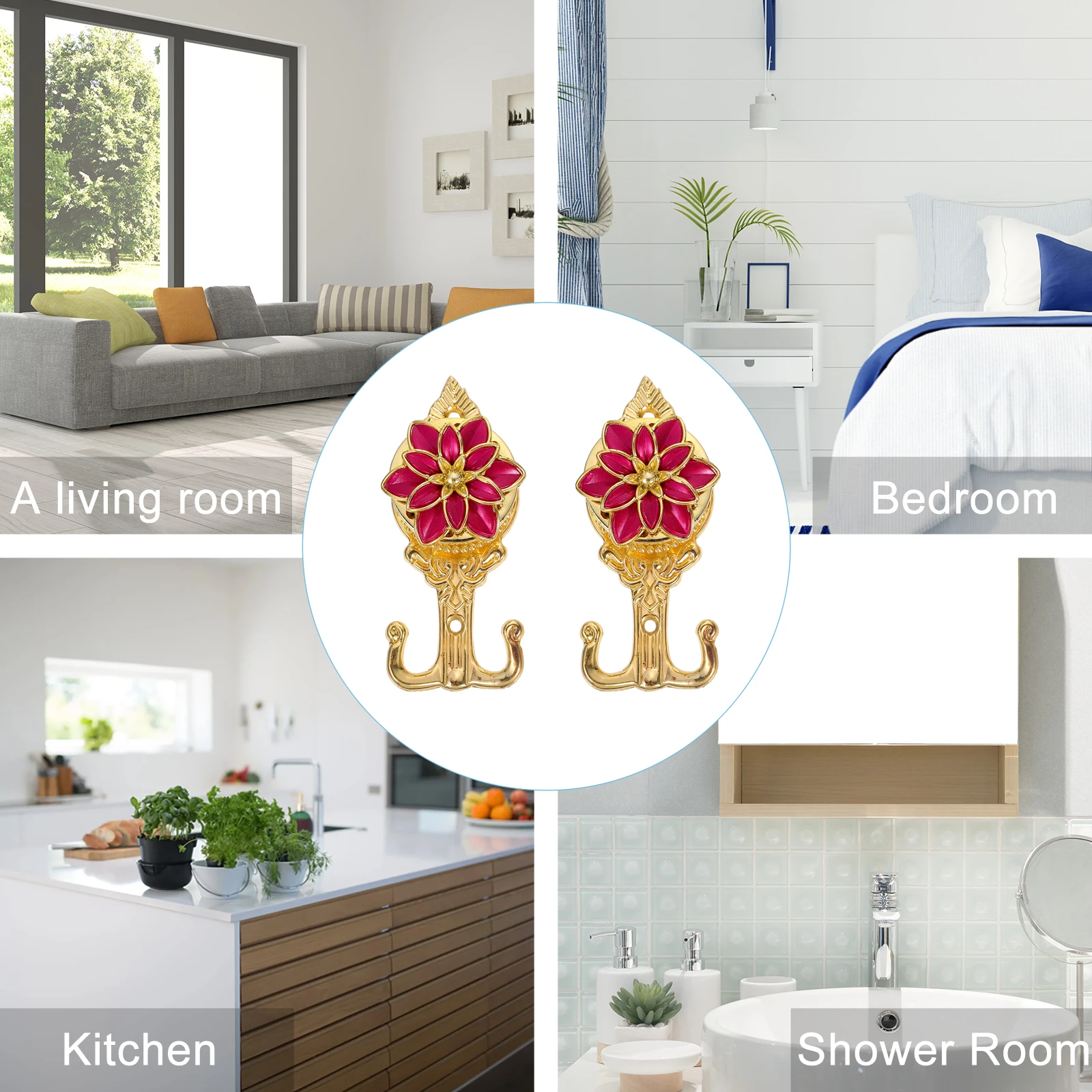 2pcs Lotus Hooks Wall Curtain Tiebacks European Style Hangers for Bedroom Wedding Villa Decor Multi-functional Wall for Clothes
2pcs Lotus Hooks Wall Curtain Tiebacks European Style Hangers for Bedroom Wedding Villa Decor Multi-functional Wall for Clothes
