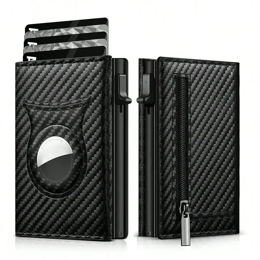 Customized Name Men's Carbon Fiber Magnetic Card Holder Leather RFID Tri-Fold Card Wallet With Zipper Smart Wallet AirTag Men's
Customized Name Men's Carbon Fiber Magnetic Card Holder Leather RFID Tri-Fold Card Wallet With Zipper Smart Wallet AirTag Men's