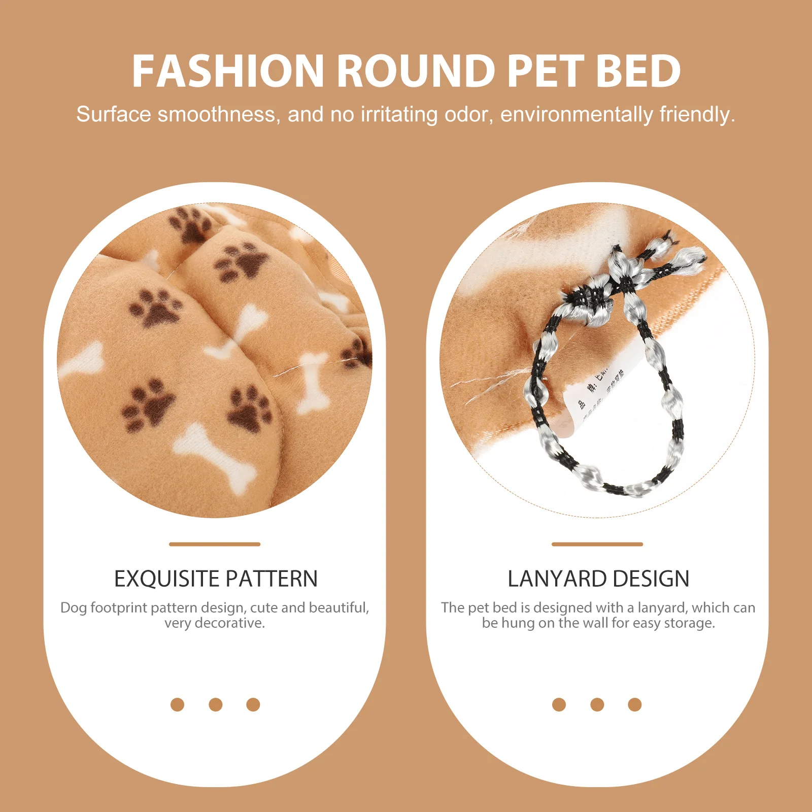 Round Pet Bed Footprint Pattern Thickened Dog Cat Winter Nest Comfortable Sleeping Mat Durable Non-Slip Floor Mat Beige
Round Pet Bed Footprint Pattern Thickened Dog Cat Winter Nest Comfortable Sleeping Mat Durable Non-Slip Floor Mat Beige