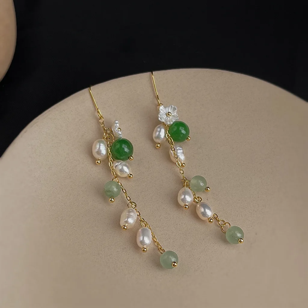 Natural Pearl Stone Tassel Long Drop Earrings Women Fashion Handmade Braided Girl Party Daily Wear Jewelry Gifts
Natural Pearl Stone Tassel Long Drop Earrings Women Fashion Handmade Braided Girl Party Daily Wear Jewelry Gifts