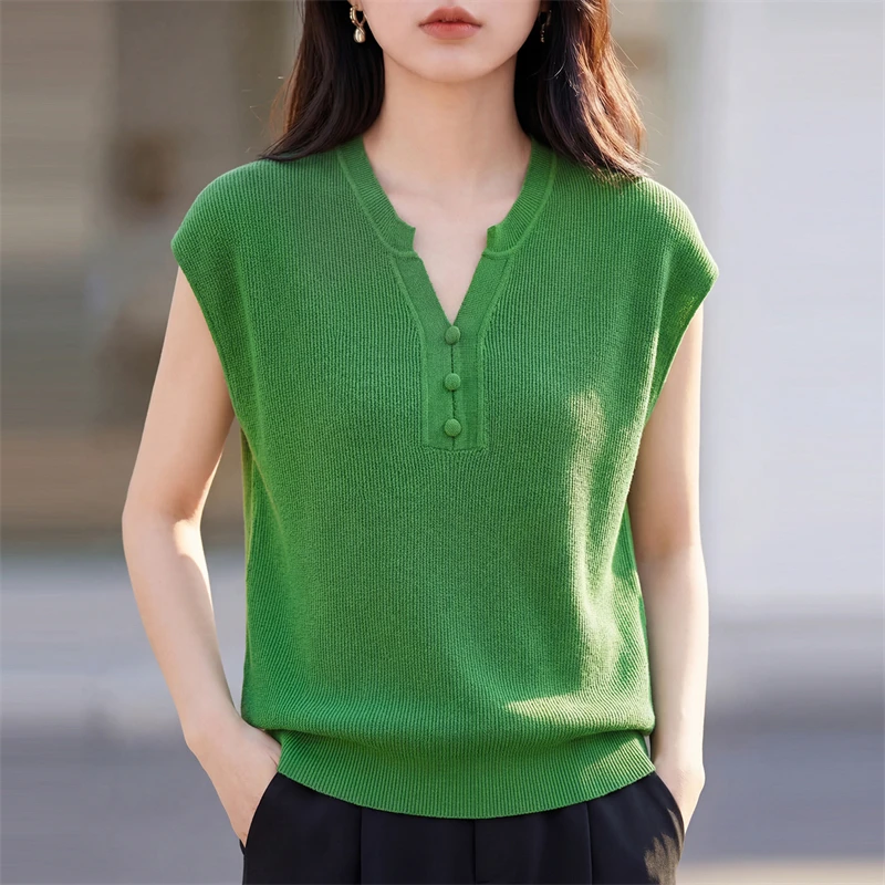 new 100% cotton women's O-neck sweater T-shirt, solid color knitted short sleeved pullover, summer thin, comfortable and soft
new 100% cotton women's O-neck sweater T-shirt, solid color knitted short sleeved pullover, summer thin, comfortable and soft