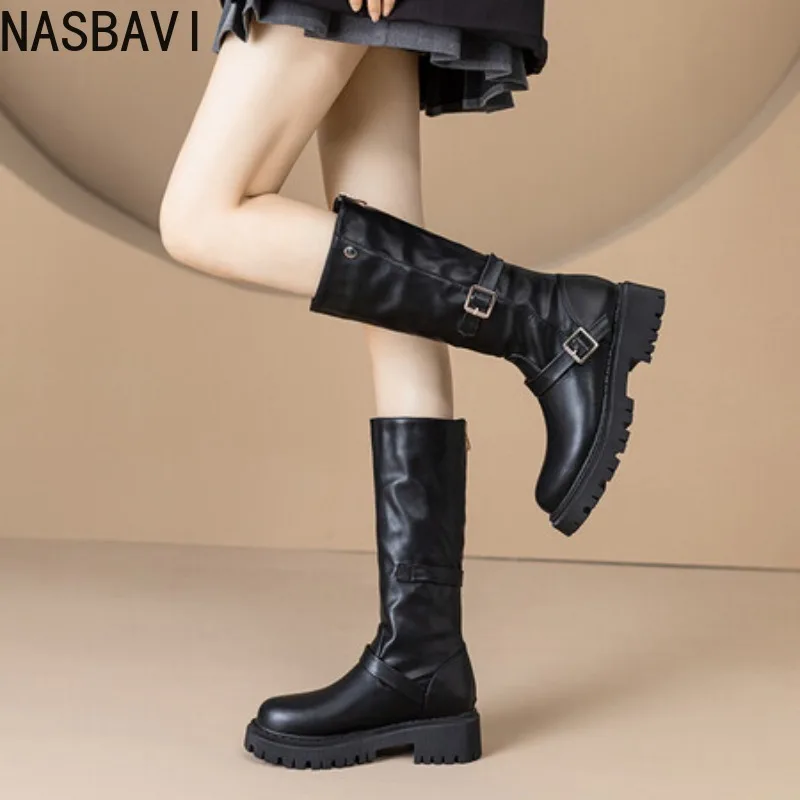 NASBAVI Botas De Mujer, новинка 2025, черные сапоги до колена на толстом высоком каблуке, женская осенне-зимняя обувь на платформе, готическая обувь, большой размер 34-44
NASBAVI Botas De Mujer, новинка 2025, черные сапоги до колена на толстом высоком каблуке, женская осенне-зимняя обувь на платформе, готическая обувь, большой размер 34-44