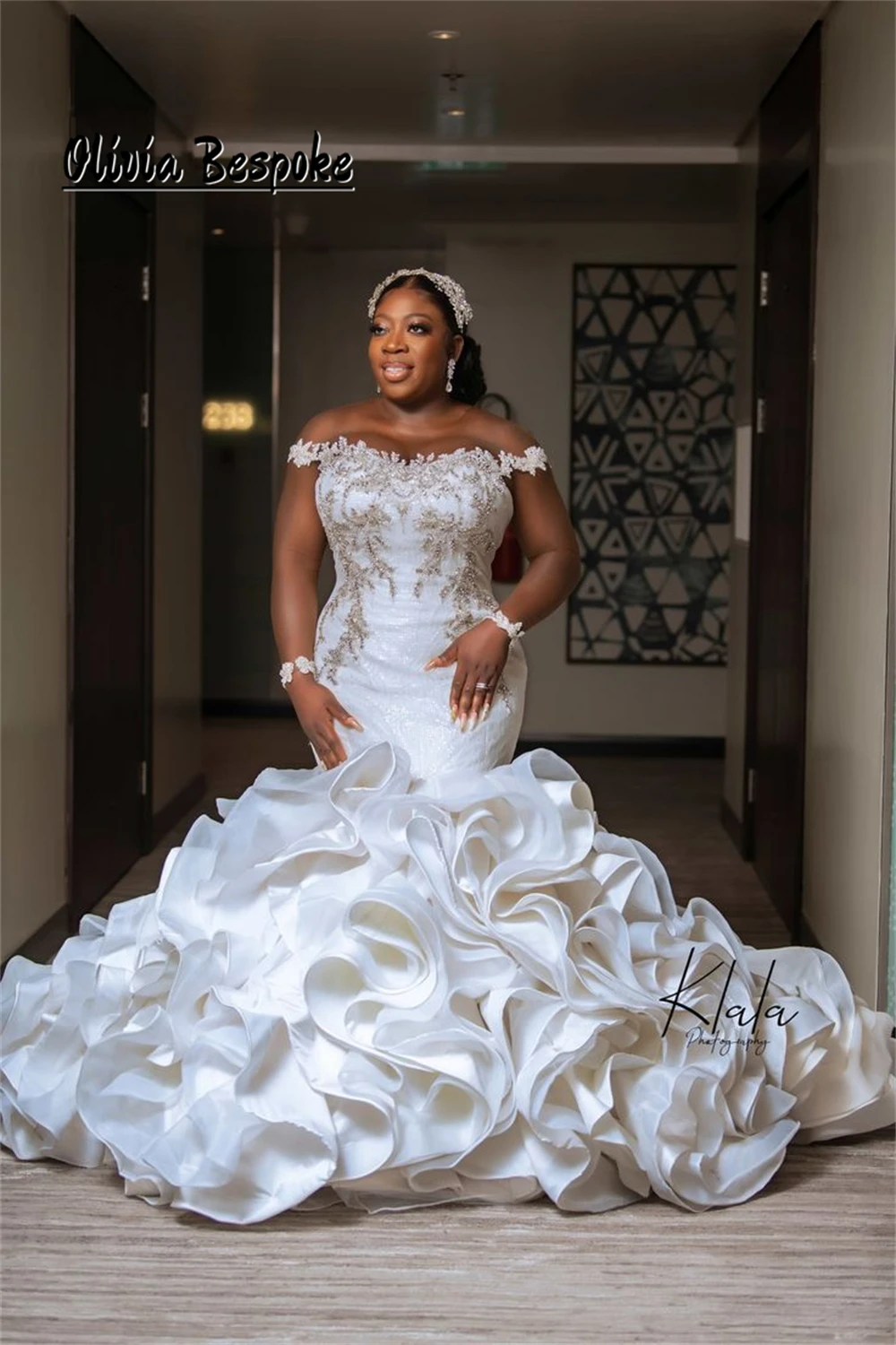 Amazing Mermaid Aso Ebi Brides Wedding Dress Beaded Applique Long Mesh Sleeves Ruffles Train African vestido de novia Customized
Amazing Mermaid Aso Ebi Brides Wedding Dress Beaded Applique Long Mesh Sleeves Ruffles Train African vestido de novia Customized