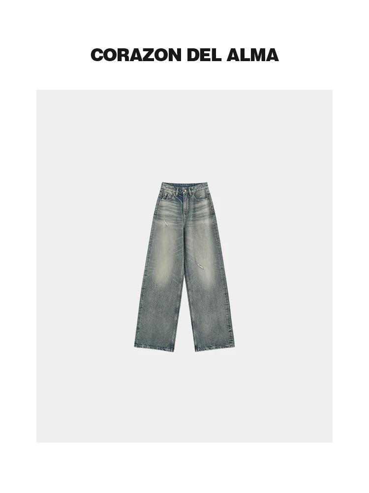 Retro American Style Loose Fit Vintage Washed Cotton Straight Leg Jeans High Waist Commute Style Blue Color Durable Material
Retro American Style Loose Fit Vintage Washed Cotton Straight Leg Jeans High Waist Commute Style Blue Color Durable Material