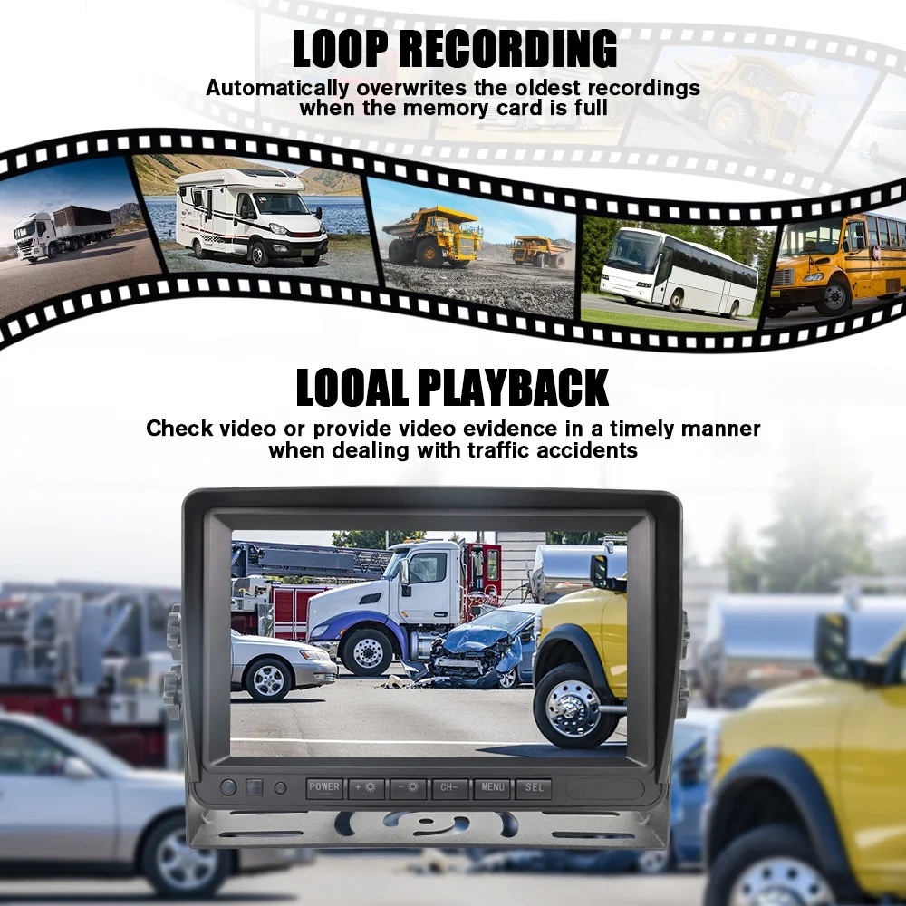7 Inch 1080P AHD Bus Monitor 360 Degree Truck Reverse Camera System Car Reversing Aid 7 Inch Screen Display
7 Inch 1080P AHD Bus Monitor 360 Degree Truck Reverse Camera System Car Reversing Aid 7 Inch Screen Display