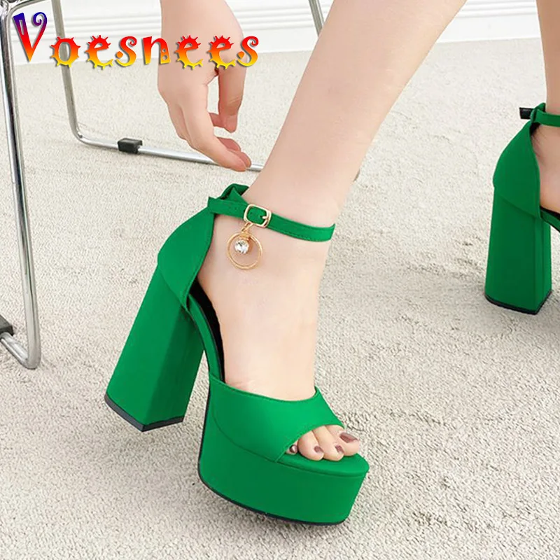 Summer Classic Square Head Women Shoes Fashion Buckle Strap High Heels Model Walk Show Roman Thick Platform Sandals Green 12.5CM
Summer Classic Square Head Women Shoes Fashion Buckle Strap High Heels Model Walk Show Roman Thick Platform Sandals Green 12.5CM