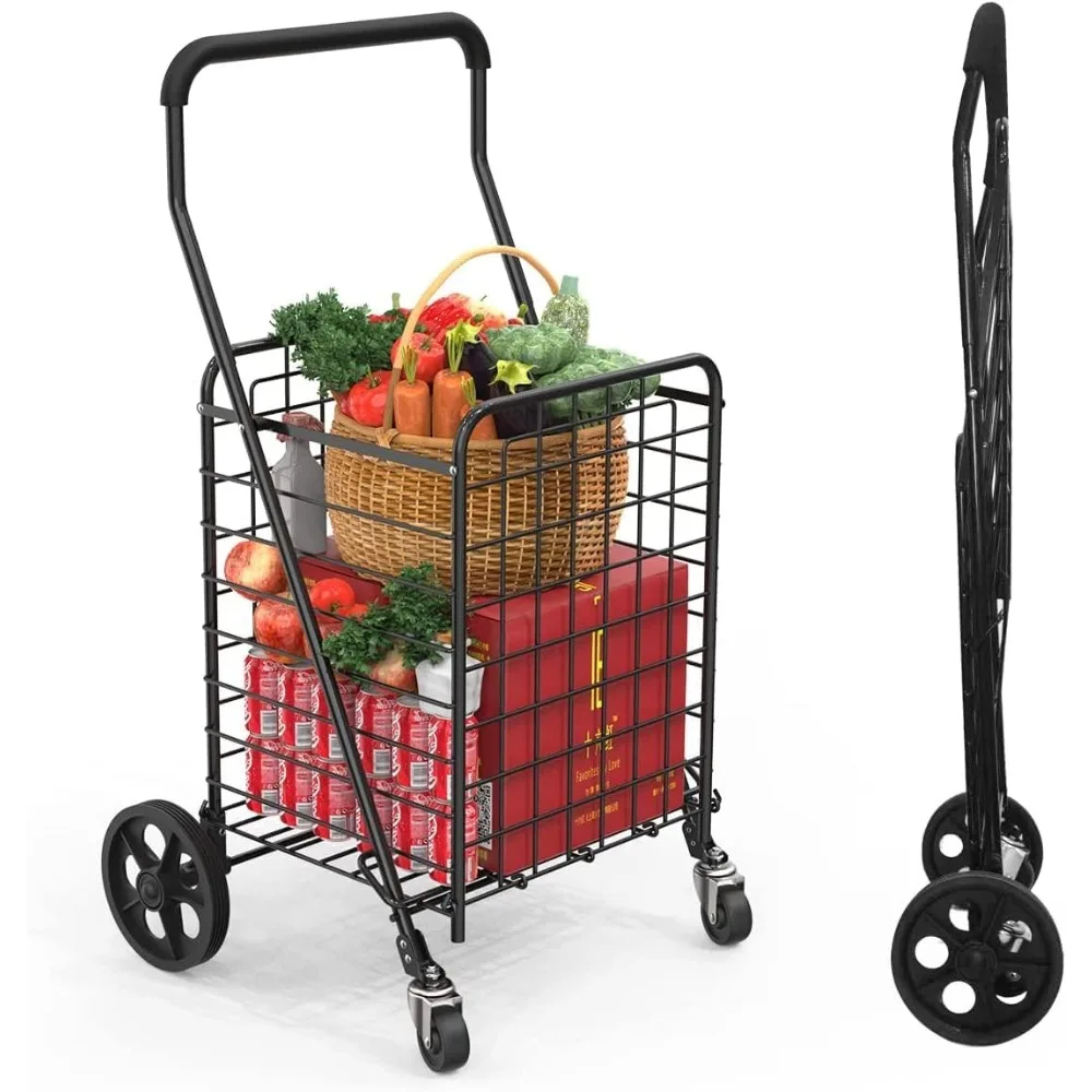 Grocery Shopping Cart with 360° Rolling Swivel Wheels Utility Cart Easily Collapsible Cart 66lb Extended Foam Cover
Grocery Shopping Cart with 360° Rolling Swivel Wheels Utility Cart Easily Collapsible Cart 66lb Extended Foam Cover