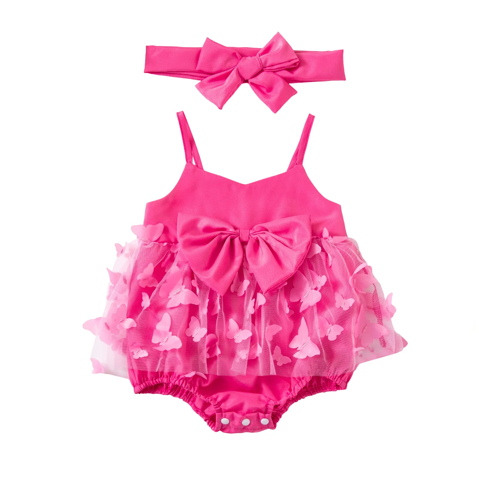 2Pcs Pink Bow Strap Bodysuit Set with Headband, sheer mesh romper, lovely delicate outfit set for baby girls daily wear
2Pcs Pink Bow Strap Bodysuit Set with Headband, sheer mesh romper, lovely delicate outfit set for baby girls daily wear