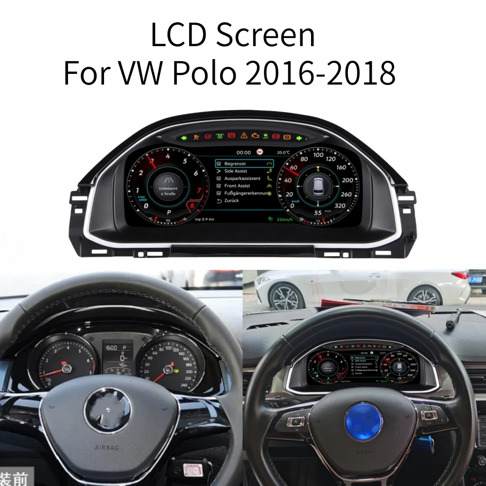 LCD-экран для VW Polo 2016-2018, цифровая приборная панель, виртуальный кокпит, панель приборов, CarPlay
LCD-экран для VW Polo 2016-2018, цифровая приборная панель, виртуальный кокпит, панель приборов, CarPlay
